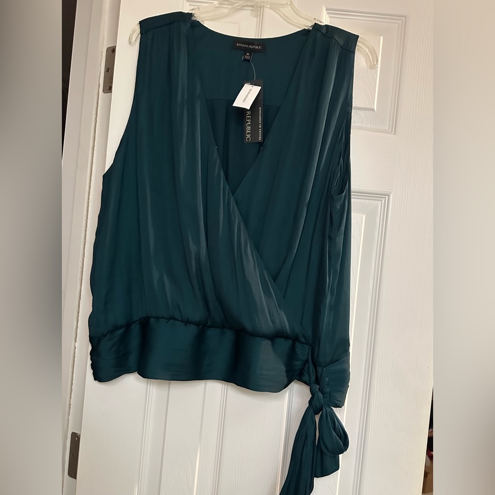 Emerald green wrap top